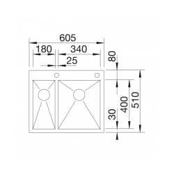 Zlewozmywak Blanco ZEROX 340/180-IF/A PRAWA Z KOR. INFINO 521 642